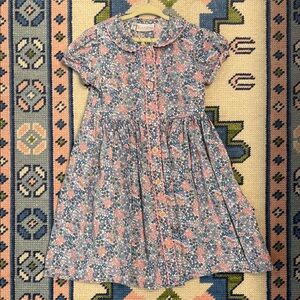 Rachel Riley Floral Kids Dress - Blue and Pink